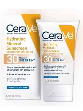 🟨 CeraVe Hydrating Mineral Sunscreen Sheer Face Tint 3/23